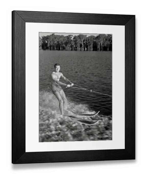 Framed Print : Peter Lawford Water Skiing
