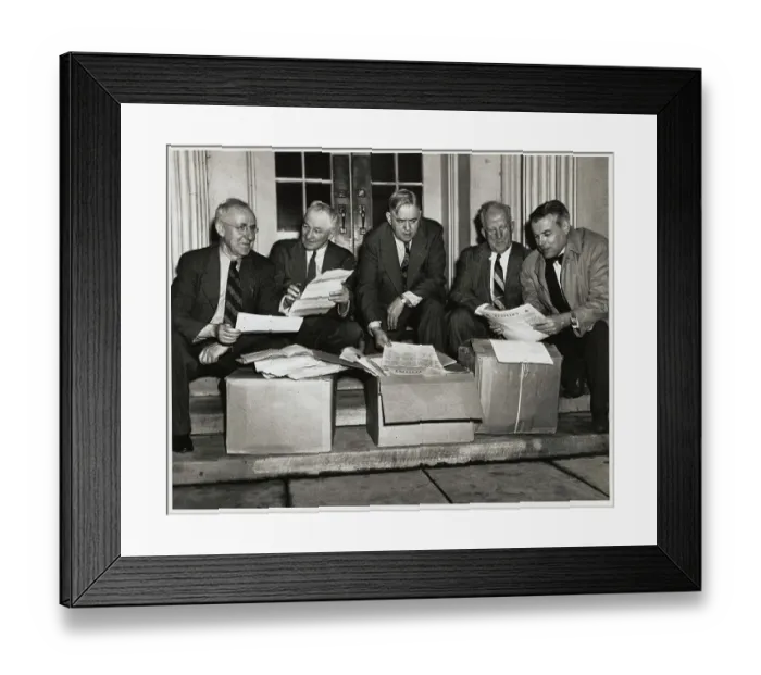 Framed Print : Politicians and Industry Representatives with Petitions Framed Print : Politicians and Industry Representatives with Petitions