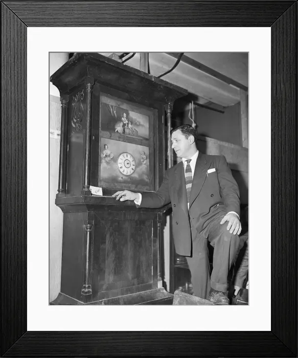 Framed Print : Jack Lubin Inspecting a Clock Framed Print : Jack Lubin Inspecting a Clock