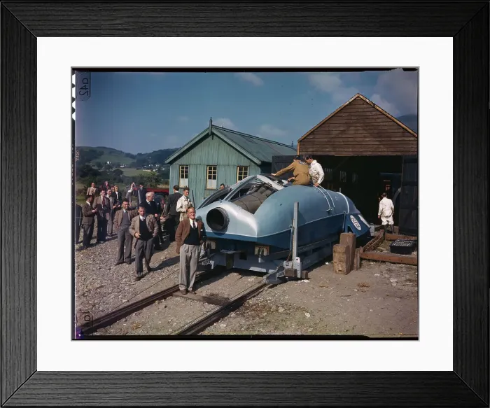 Framed Print : Sir Malcolm Campbell Posing Next to His Boat Framed Print : Sir Malcolm Campbell Posing Next to His Boat
