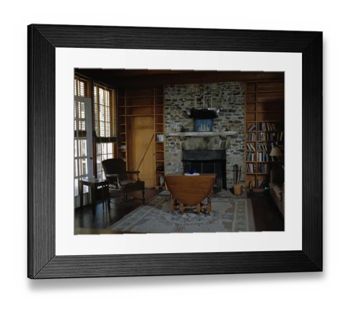 Framed Print : Interior View of Franklin Roosevelt's Living Room