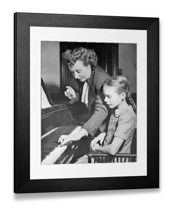 Framed Print : Mrs. Andrews Gives Julie Piano Lesson Framed Print : Mrs. Andrews Gives Julie Piano Lesson