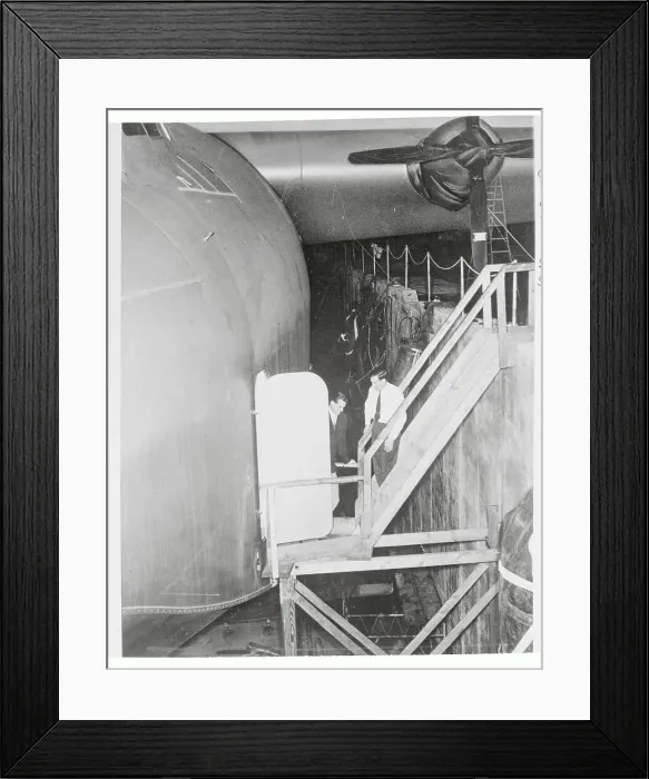 Framed Print : Howard Hughes Entering the Hercules Airplane Framed Print : Howard Hughes Entering the Hercules Airplane