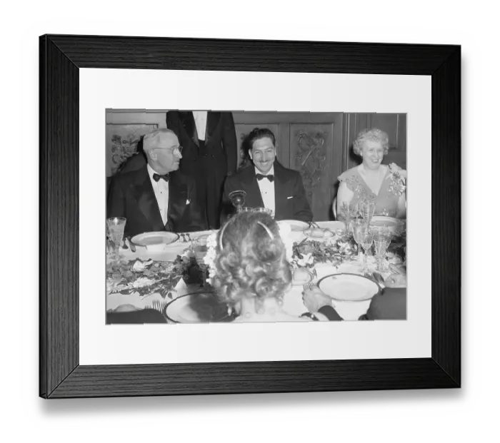 Framed Print : Mr. and Mrs. Harry Truman with Miguel Aleman Framed Print : Mr. and Mrs. Harry Truman with Miguel Aleman