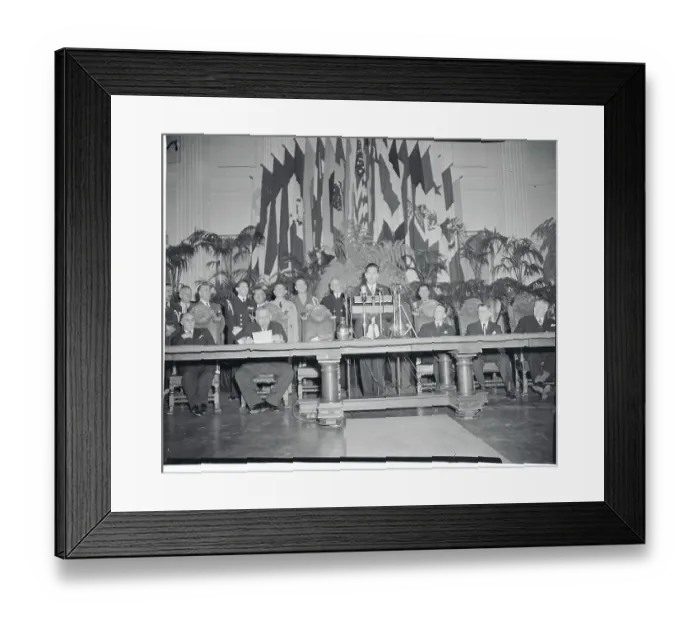 Framed Print : Miguel Aleman Speaking to Pan American Union Framed Print : Miguel Aleman Speaking to Pan American Union
