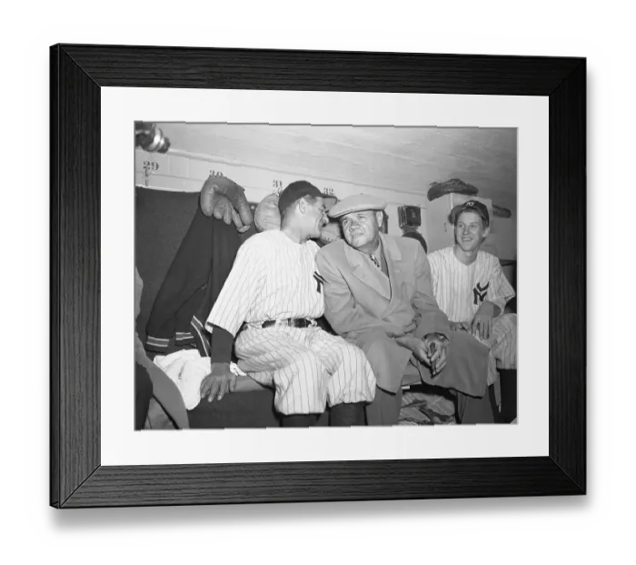 Framed Print : Babe Ruth with Bucky Harris in Dugout Framed Print : Babe Ruth with Bucky Harris in Dugout