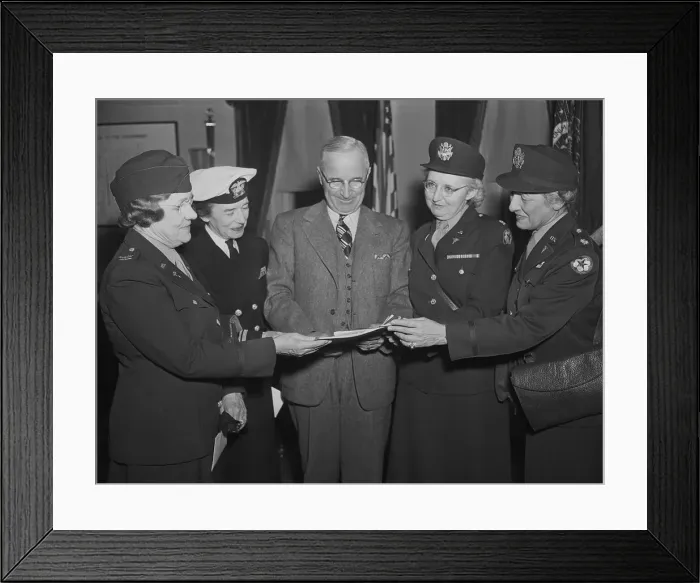 Framed Print : President Harry S. Truman Sharing New Bill with Military Nurses Framed Print : President Harry S. Truman Sharing New Bill with Military Nurses