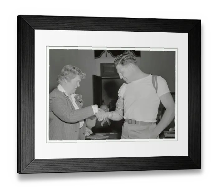 Framed Print : Edith Nourse Rogers Greeting Injured Private First Class Framed Print : Edith Nourse Rogers Greeting Injured Private First Class