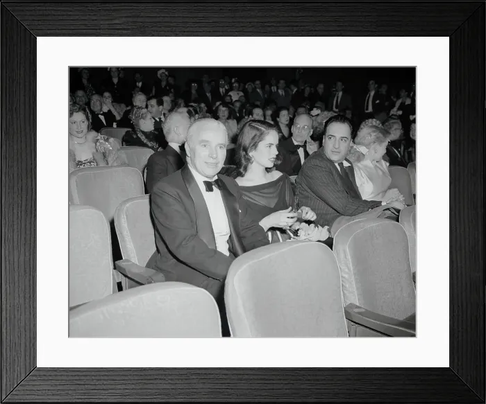 Framed Print : Charlie and Oona Chaplin Attending a Movie Premiere Framed Print : Charlie and Oona Chaplin Attending a Movie Premiere