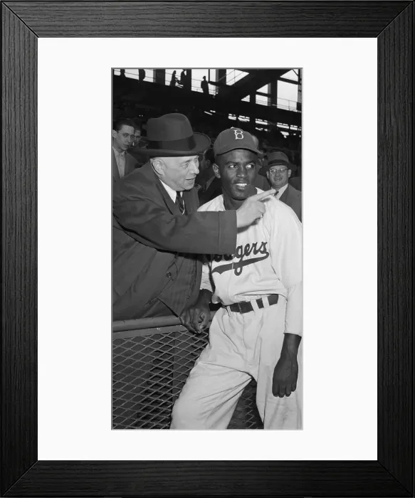 Framed Print : Jackie Robinson with Samuel Liebowitz Framed Print : Jackie Robinson with Samuel Liebowitz