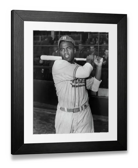 Framed Print : Jackie Robinson Swinging Bat