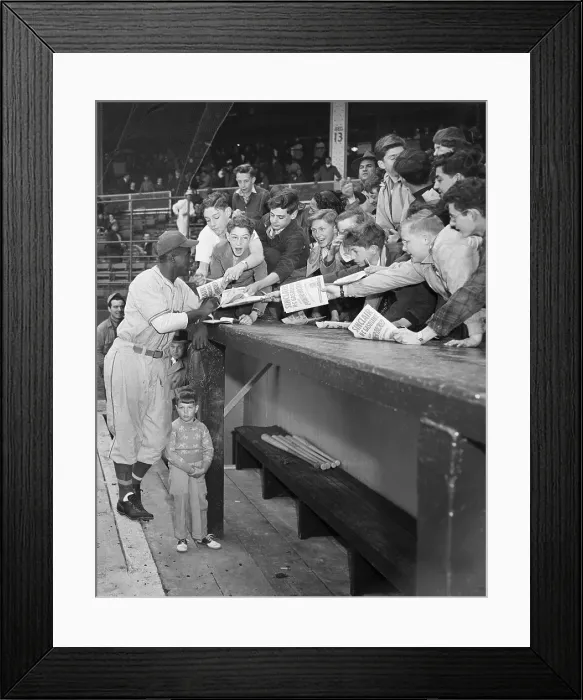 Framed Print : Jackie Robinson Signs Autographs Framed Print : Jackie Robinson Signs Autographs