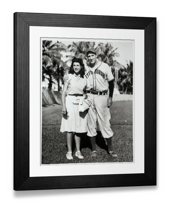 Framed Print : Hank Greenberg and Wife Caryl Gimbel 1947 Framed Print : Hank Greenberg and Wife Caryl Gimbel 1947