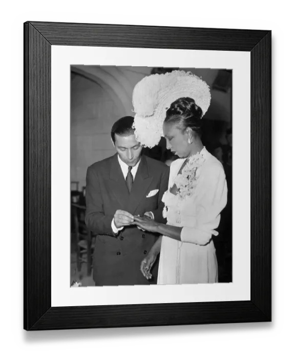 Framed Print : Josephine Baker Getting Married Framed Print : Josephine Baker Getting Married