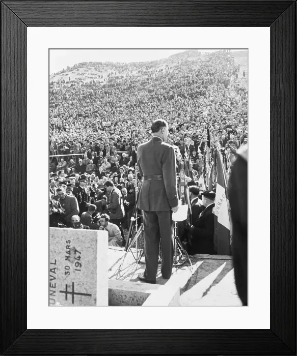 Framed Print : Charles De Gaulle Addressing Crowd Framed Print : Charles De Gaulle Addressing Crowd