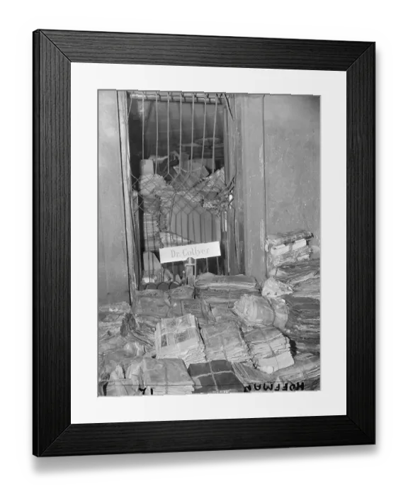 Framed Print : Newspapers Piled High in a Room
