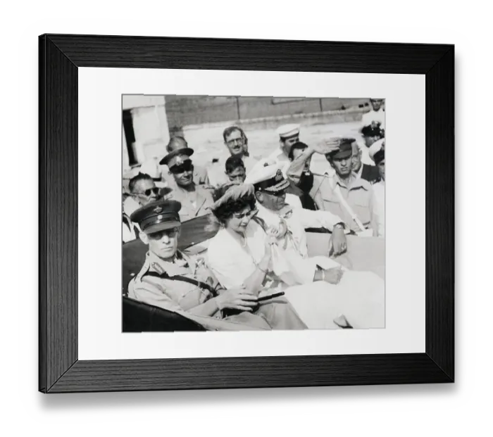 Framed Print : Royalty Of Greece In Auto During Parade Framed Print : Royalty Of Greece In Auto During Parade