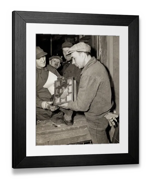 Framed Print : Workmen Removing Holy Bible from Collyer House Framed Print : Workmen Removing Holy Bible from Collyer House
