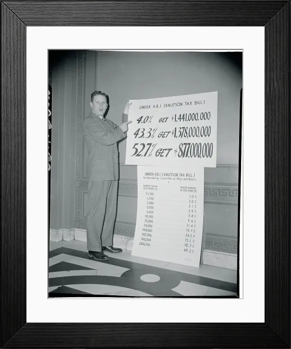 Framed Print : Senator Albert Gore Showing Tax Charts Framed Print : Senator Albert Gore Showing Tax Charts