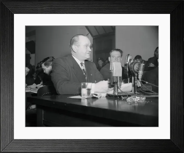 Framed Print : Jack Tenney Testifying at a Hearing Framed Print : Jack Tenney Testifying at a Hearing