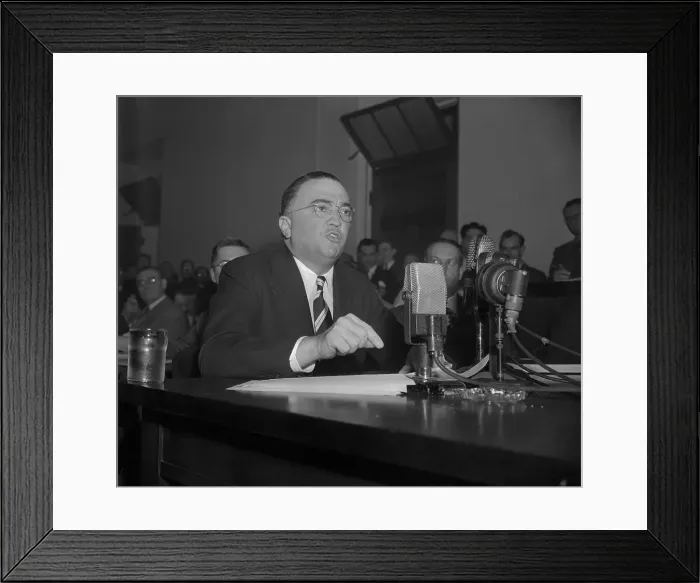 Framed Print : J. Edgar Hoover Testifying for Un-American Activities Committee Framed Print : J. Edgar Hoover Testifying for Un-American Activities Committee