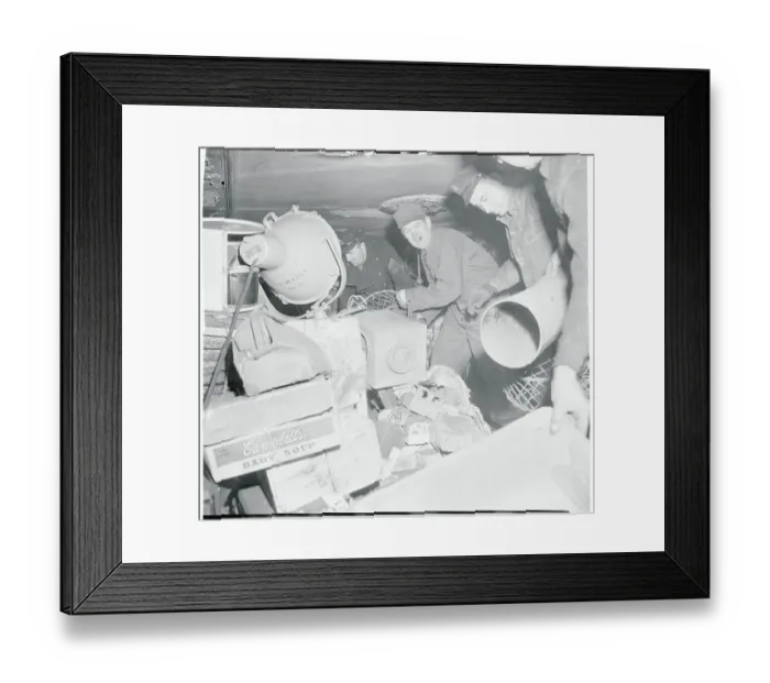 Framed Print : Policemen Searching Through Debris in Collyer Mansion Framed Print : Policemen Searching Through Debris in Collyer Mansion