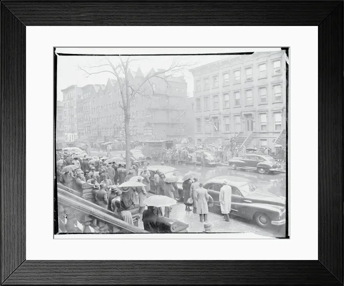 Framed Print : Crowds Watching Police Searching Collyer Mansion Framed Print : Crowds Watching Police Searching Collyer Mansion
