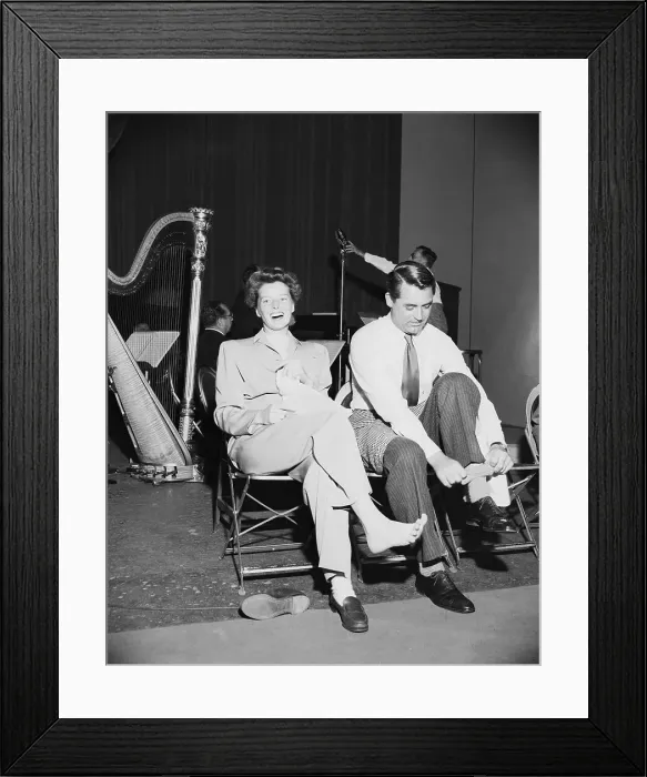 Framed Print : Cary Grant & Katharine Hepburn In Studio Framed Print : Cary Grant & Katharine Hepburn In Studio