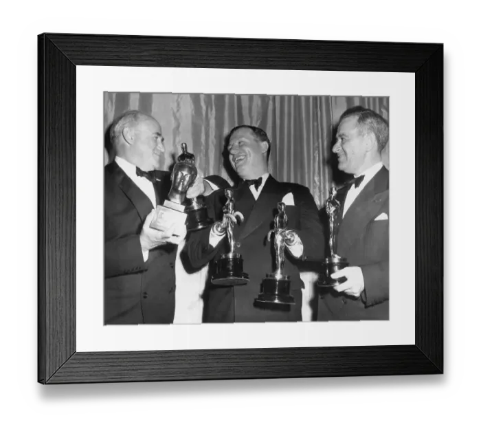 Framed Print : Portrait of Men Holding Awards Framed Print : Portrait of Men Holding Awards