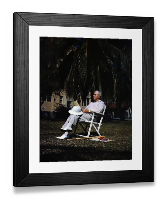 Framed Print : Harry Truman Seated in Sunshine Framed Print : Harry Truman Seated in Sunshine
