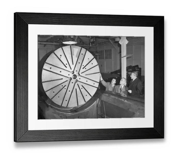 Framed Print : Physicists Looking at the Grinder of a Cyclotron Framed Print : Physicists Looking at the Grinder of a Cyclotron