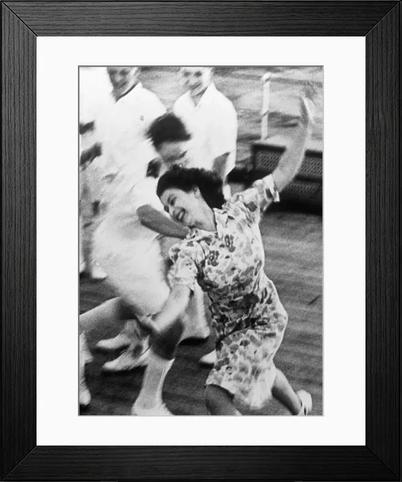 Framed Print : Princess Elizabeth Playing Tag on Ship Framed Print : Princess Elizabeth Playing Tag on Ship