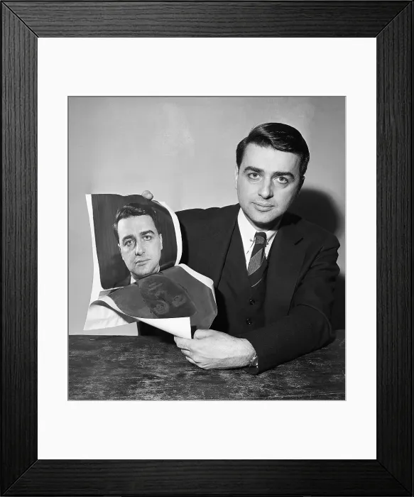 Framed Print : Edwin H. Land with Instant Photograph Framed Print : Edwin H. Land with Instant Photograph