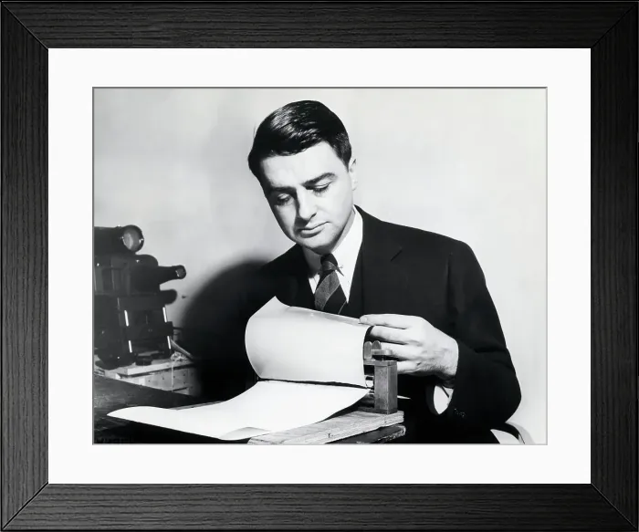 Framed Print : Edwin Land Working With Photo Paper Framed Print : Edwin Land Working With Photo Paper