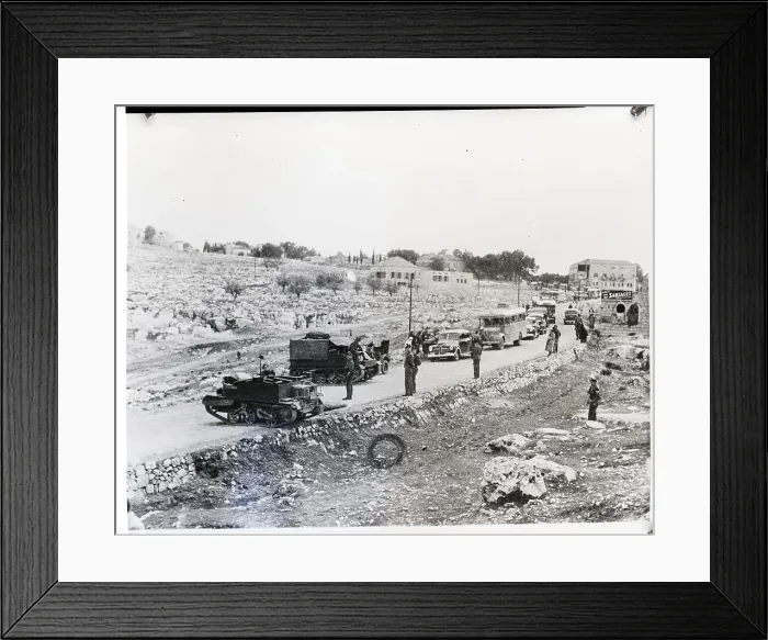Framed Print : Traffic Line Behind Tanks Blocking Road Framed Print : Traffic Line Behind Tanks Blocking Road