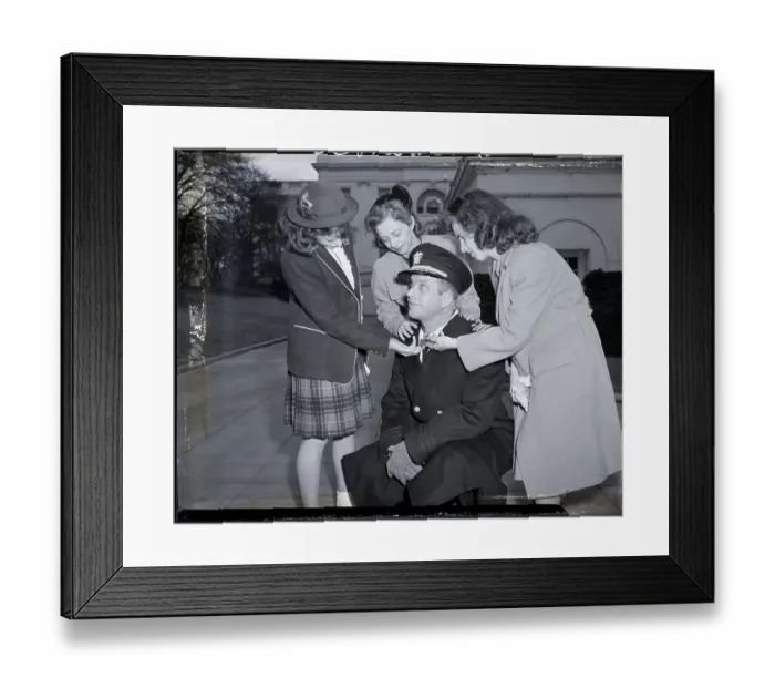 Framed Print : Family Admiring Commander'S Medal Of Hon Framed Print : Family Admiring Commander'S Medal Of Hon