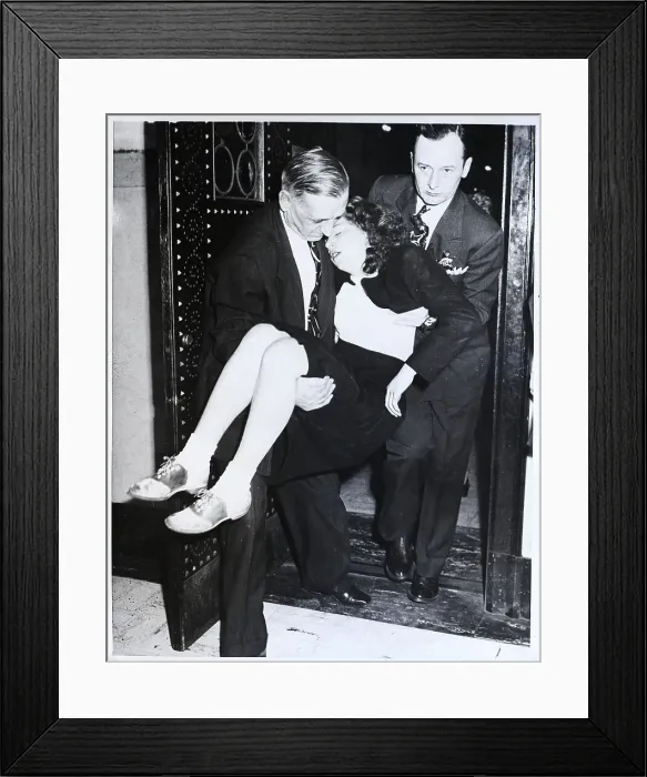 Framed Print : Sheriff Carrying Woman From Courtroom Framed Print : Sheriff Carrying Woman From Courtroom