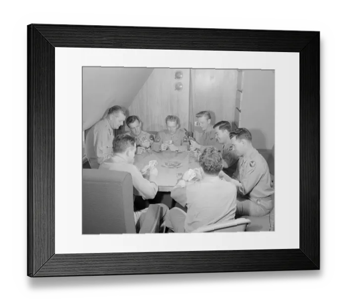 Framed Print : Crew of the Douglas Playing Poker on President's Conference Table Framed Print : Crew of the Douglas Playing Poker on President's Conference Table