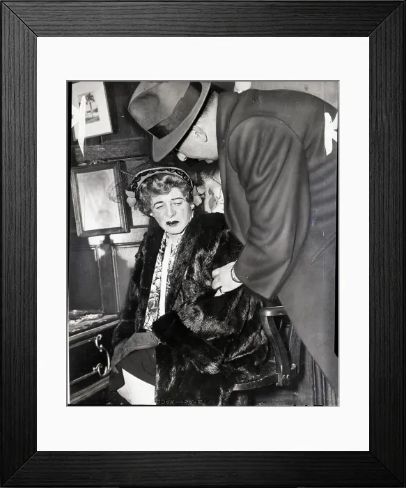 Framed Print : Police Arrest Female Impersonator 1947 Framed Print : Police Arrest Female Impersonator 1947