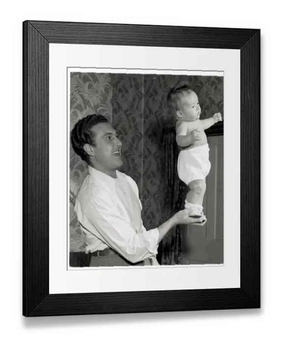 Framed Print : Boy Standing In The Palm Of An Adult Framed Print : Boy Standing In The Palm Of An Adult