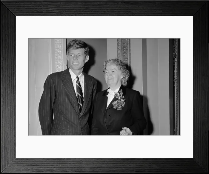 Framed Print : John F. Kennedy with Edith Nourse Rogers Framed Print : John F. Kennedy with Edith Nourse Rogers
