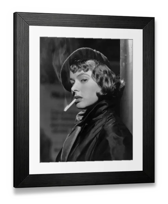 Framed Print : Ingrid Bergman Smoking Cigarette Framed Print : Ingrid Bergman Smoking Cigarette