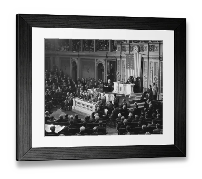 Framed Print : Truman Delivers State Of The Union Framed Print : Truman Delivers State Of The Union