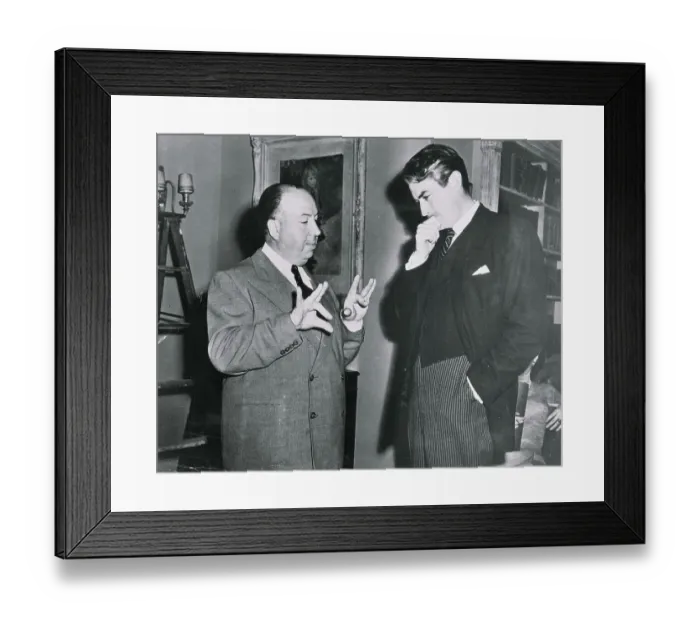 Framed Print : Alfred Hitchcock Conversing with Gregory Peck