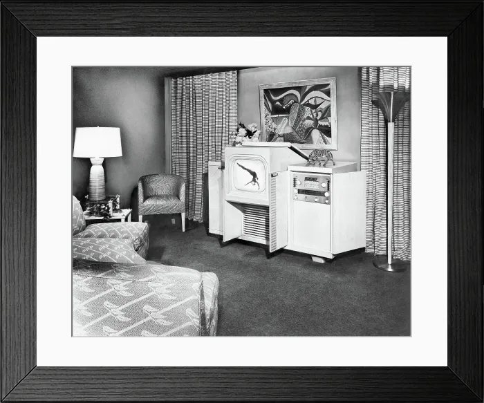 Framed Print : Combination Television and Radio Set Framed Print : Combination Television and Radio Set