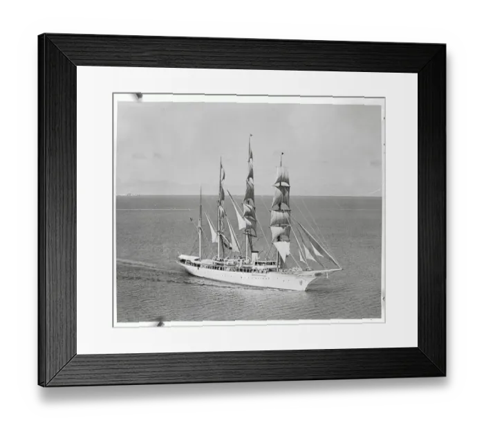 Framed Print : Large Yacht on Ocean Framed Print : Large Yacht on Ocean