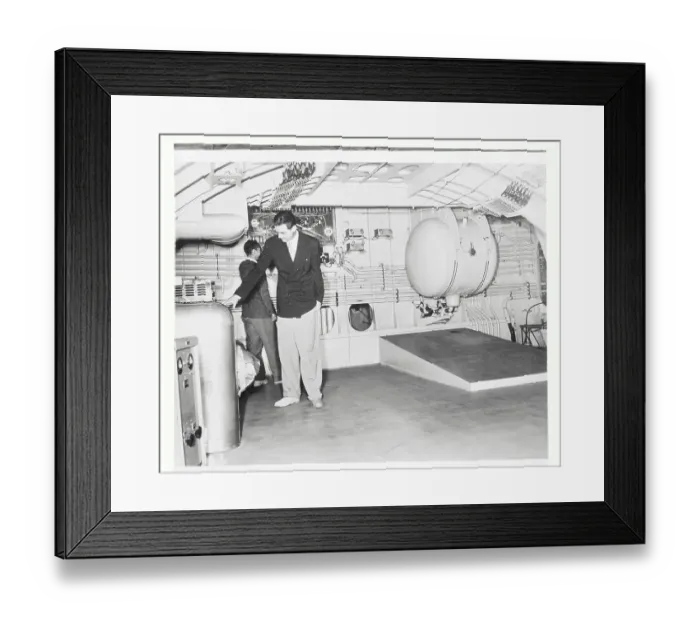 Framed Print : Howard Hughes Inspecting Hercules Plane Framed Print : Howard Hughes Inspecting Hercules Plane