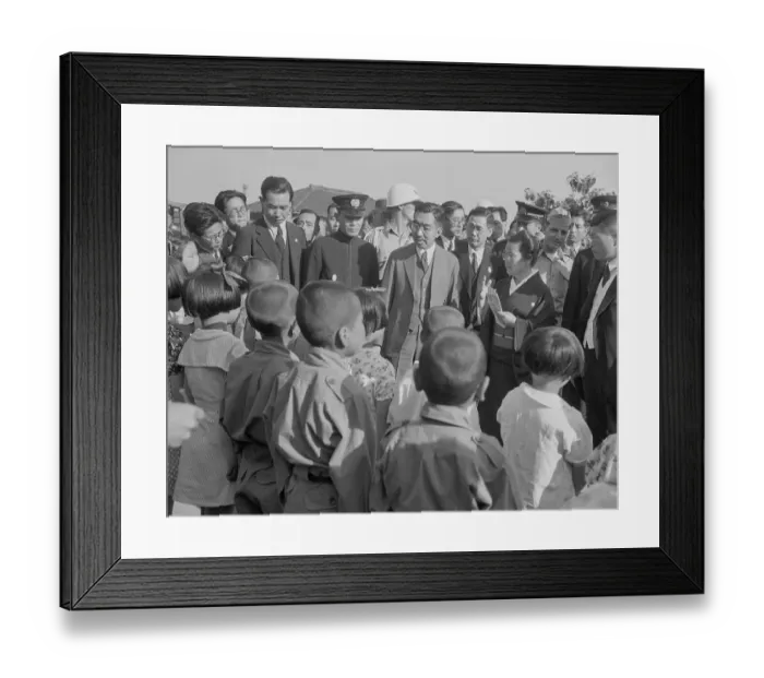 Framed Print : Hirohito Addressing Children Framed Print : Hirohito Addressing Children