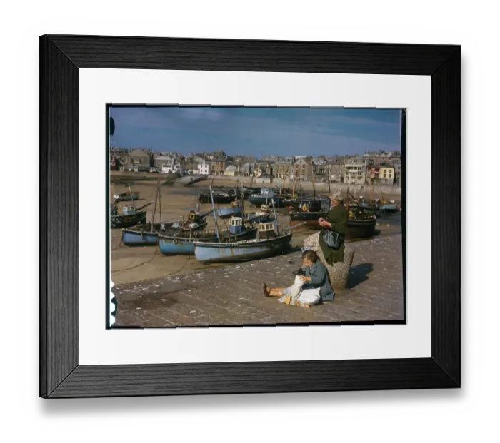Framed Print : St. Ives Harbor Scene