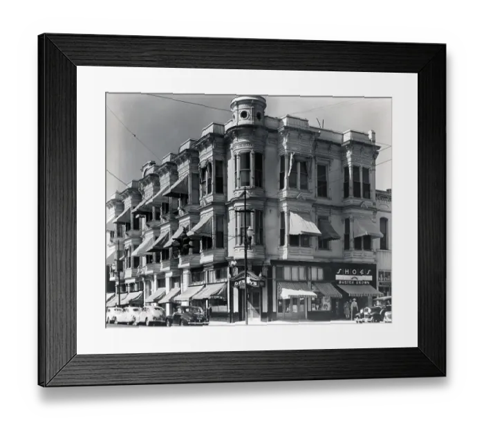 Framed Print : Street Corner With Victorian Buildings Framed Print : Street Corner With Victorian Buildings